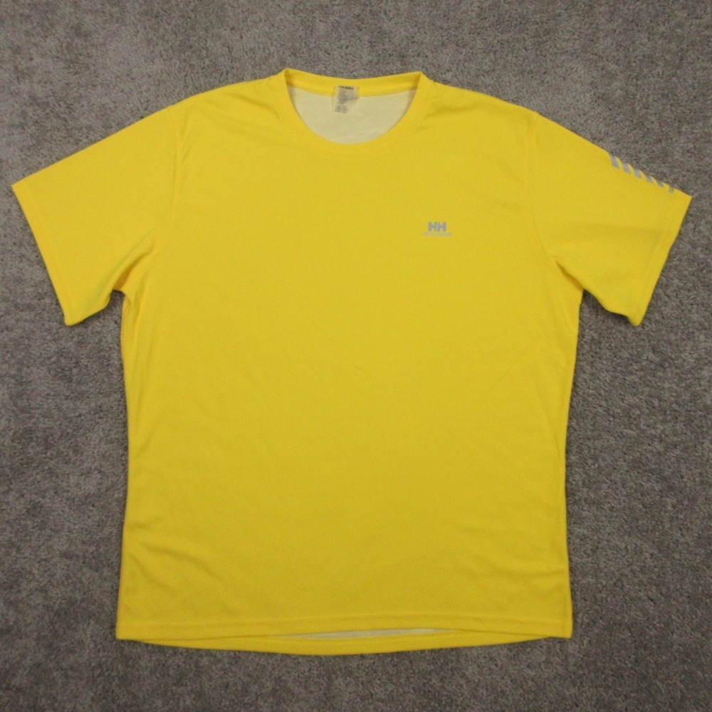 Helly Hansen Shirt Mens XL‎ Yellow Solid Performance Activewear Outdoor Tee